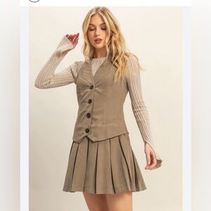 #318 Tan Pleated dress